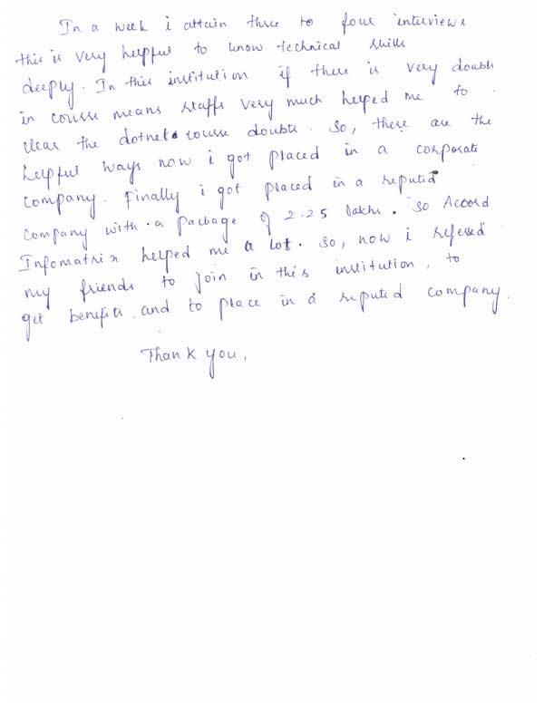 Dot Student Testimonial